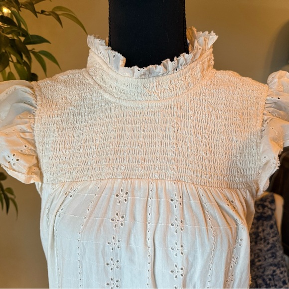 Cleobella smocked Linda eyelet midi dress Cottagecore bachelorette bridal sz S - Picture 8 of 16